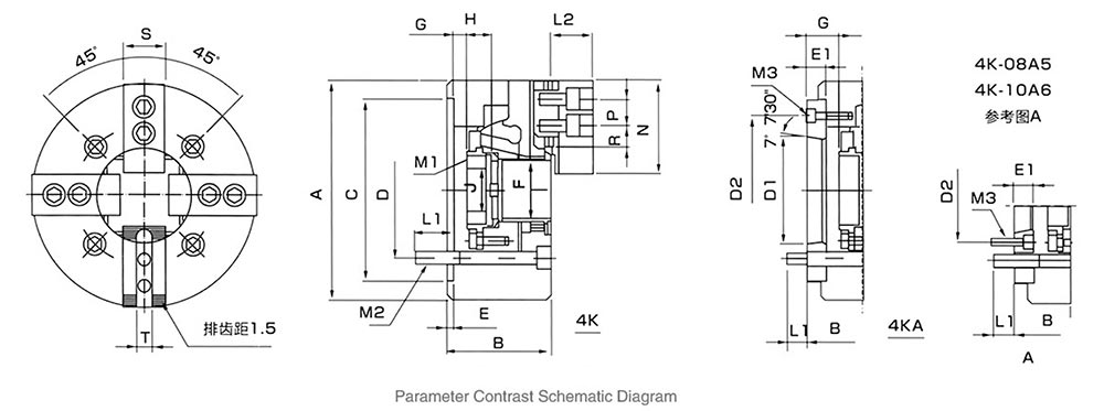 4 jaw hollow hydraumatic chuck